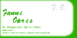 fanni opris business card